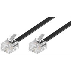 cablu telefon rj11 tata   rj11 tata, 15m, negru goobay
