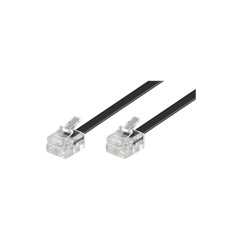 cablu telefon rj11 tata rj11 tata, 15m, negru goobay cablu telefon rj11 tata rj11 tata, 15m, negru goobay