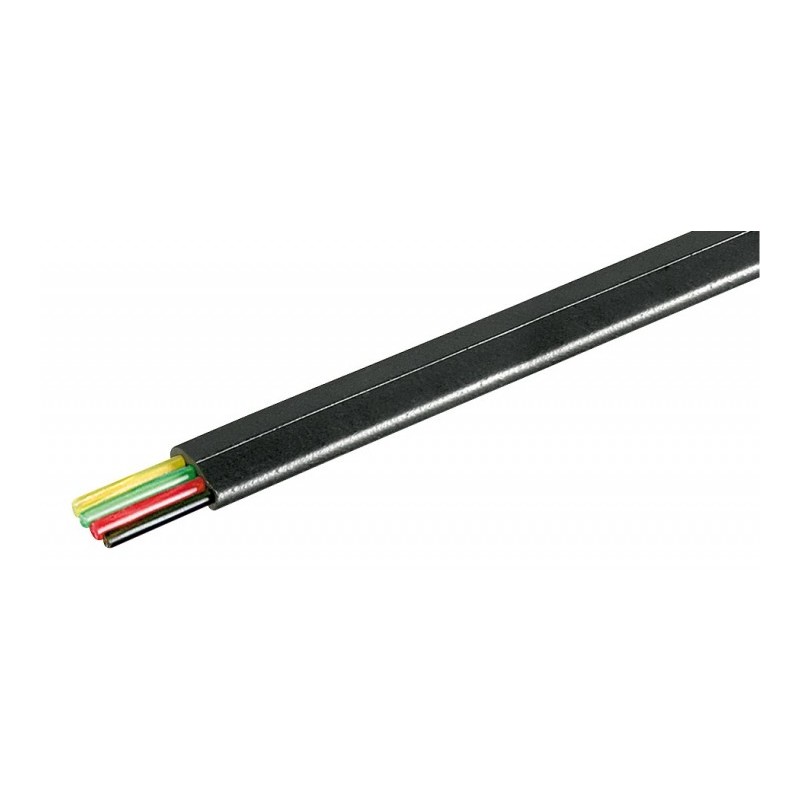 cablu telefon plat 4 fire rola 100 m, negru goobay
