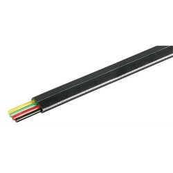 cablu telefon plat 4 fire rola 100 m, negru well