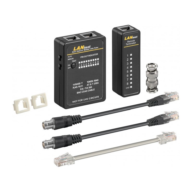 tester de retea pt rj11, rj12, rj45, isdn, cat5, cat6, bnc goobay