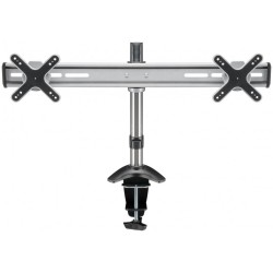 suport pentru 2 monitoare de birou goobay, 13-27" (33-68cm), reglabil pe inaltime, max. 8kg