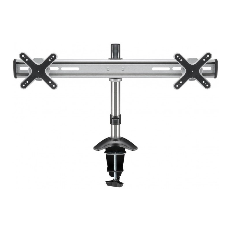 suport pentru 2 monitoare de birou goobay, 13-27" (33-68cm), reglabil pe inaltime, max. 8kg