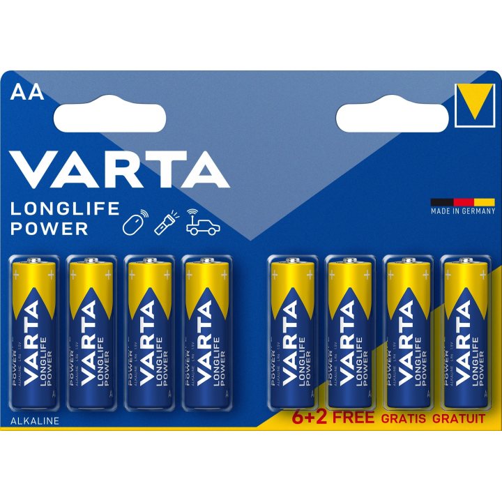 baterie alcalina r6 (aa) 8 buc/blister longlife power varta