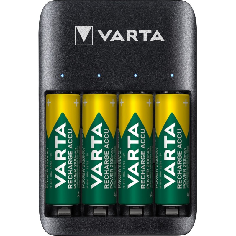 incarcator varta 57652 aa/aaa nimh + 4 acumulatori aa 2100mah, usb