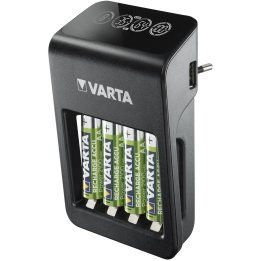incarcator varta 57687, aa/aaa 9v nimh, port usb, 4 acumulatori aa 2100 mah