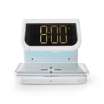 ceas cu alarma nedis, incarcator wireless, certificat qi, iluminare multicolora, alb ceas cu alarma nedis, incarcator wireless, certificat qi, iluminare multicolora, alb