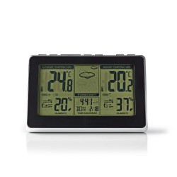 statie meteo nedis, senzor wireless, ceas cu alarma, prognoza meteo, negru