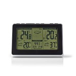 statie meteo nedis, senzor wireless, ceas cu alarma, prognoza meteo, negru