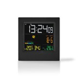statie meteo nedis, senzor wireless, ceas cu alarma, prognoza meteo, negru/alb