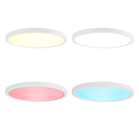 plafoniera rotunda smart wi-fi nedis, 29cm, 1800lm, 18w, rgb, 2700 - 6500k
