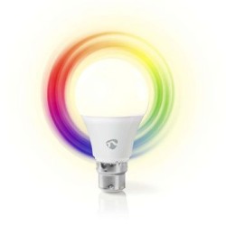 bec led smart wifi rgb - lumina alba calda, b22, nedis