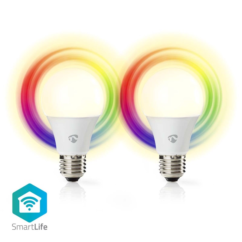 bec led smart wifi nedis, e27, 9w, 806lm, 2700k-6500k, rgb, set 2 bucati bec led smart wifi nedis, e27, 9w, 806lm, 2700k-6500k, rgb, set 2 bucati