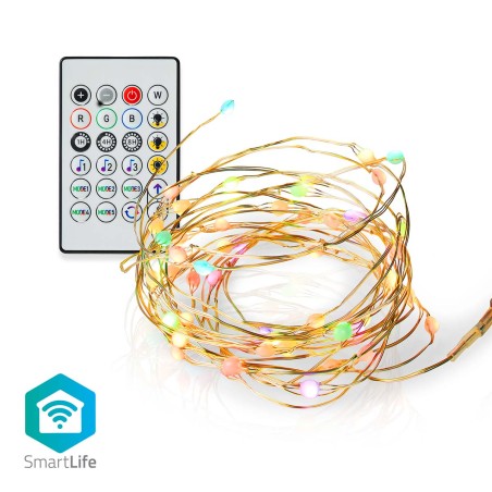 becuri led decorative smart wi-fi nedis, rgb, 400lm, ip20, 5m