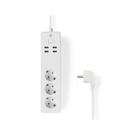 prelungitor smart wifi nedis, 3 prize, 4x usb, 1.8m, 16a