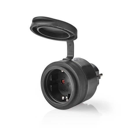 priza smart wifi pentru exterior nedis, ip44, 3680w, 16a, soclu tip f, negru