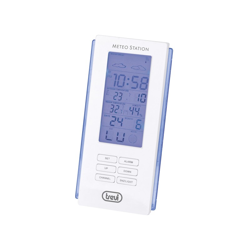 statie meteo cu ceas, senzor extern, alb, trevi statie meteo cu ceas, senzor extern, alb, trevi
