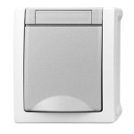 priza simpla schrack visio50 ev211001 aparent cu capac gri ip54 conexiune elastica