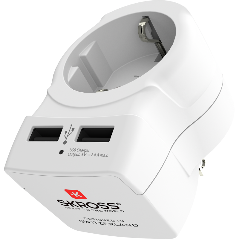 adaptor priza skross 1.500281 shuko - us cu 2x usb