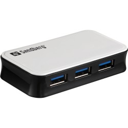 hub usb 3.0 sandberg 133-72, 4 porturi, negru/alb