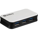 hub usb 3.0 sandberg 133-72, 4 porturi, negru/alb