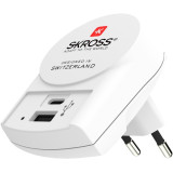 incarcator retea skross 1.302423, 1x usb-a, 1x usb-c, 27w,