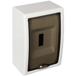 tablou electric solera arelos 8684pf, 4 module, aparent, ip40, 150x225x95 mm, plastic, usa fumurie, cutie alba