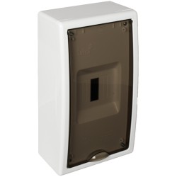 tablou electric solera arelos 8209pf, 4 module, aparent, ip40, 165x300x95 mm, plastic, usa fumurie, cutie alba