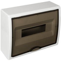 tablou electric solera arelos 8703pf, 12 module, aparent, ip40, 247x302x104 mm, plastic, usa fumurie, cutie alba