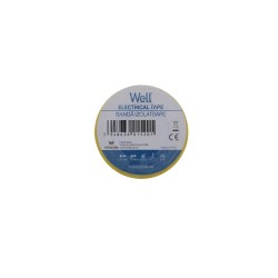 banda izolatoare 1.9 cm x 20 m - galben, set 10 bucati, well