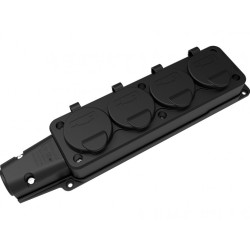 priza cauciuc cu capac bemis bk1-1402-3614 2p+e, 4 iesiri, 16a, 250v, ip54