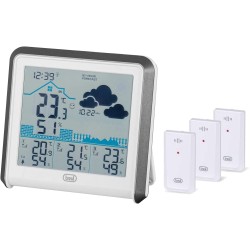 statie meteo interior/exterior, 3 senzori externi, alb-gri, trevi