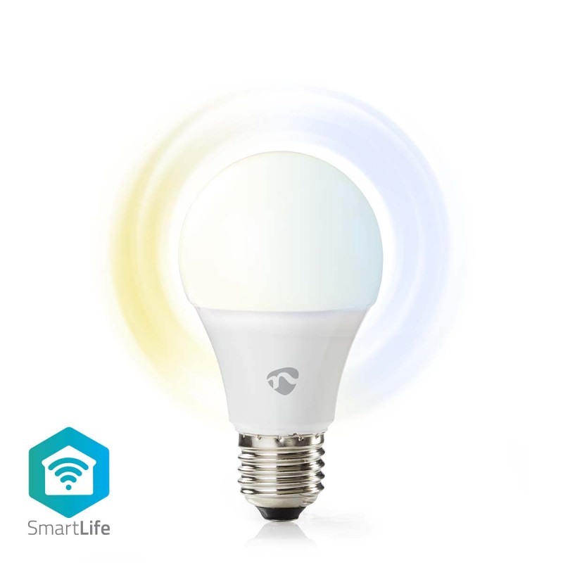 bec led smart wifi nedis, e27, 9w, 806lm, 2700k-6500k