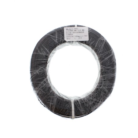 cablu telefon plat 4 fire, rola 100m, negru, ccs well