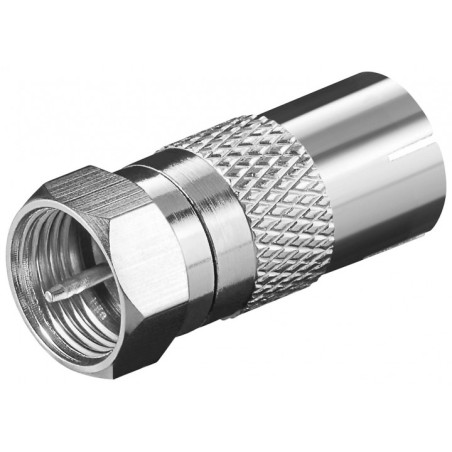 mufa cablu coaxial, f tata- coaxial mama din cupru, set 10 bucati, goobay