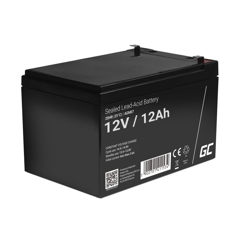acumulator plumb acid greencell 12v 12ah, terminal f2/t2