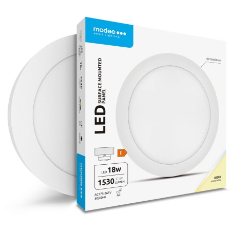plafoniera led 18w 219mm 4000k 1530lm modee
