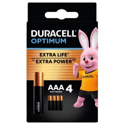 baterie alcalina duracell optimum r3 (aaa) 4 buc/blister