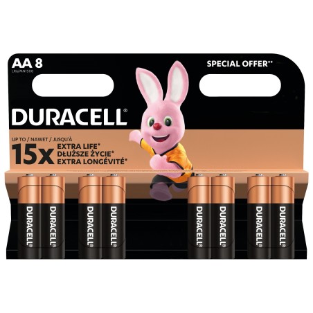 baterie alcalina duracell basic r6 (aa) 8 buc/blister