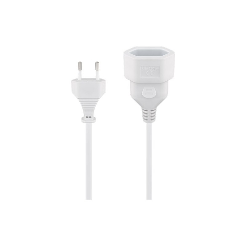 cablu de alimentare extensie euro tata - euro mama alb 3m goobay cablu de alimentare extensie euro tata - euro mama alb 3m goobay