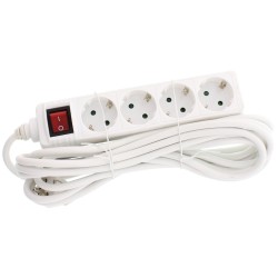 prelungitor 4 prize 5m cu intrerupator, cablu 3x1.5mmp, well