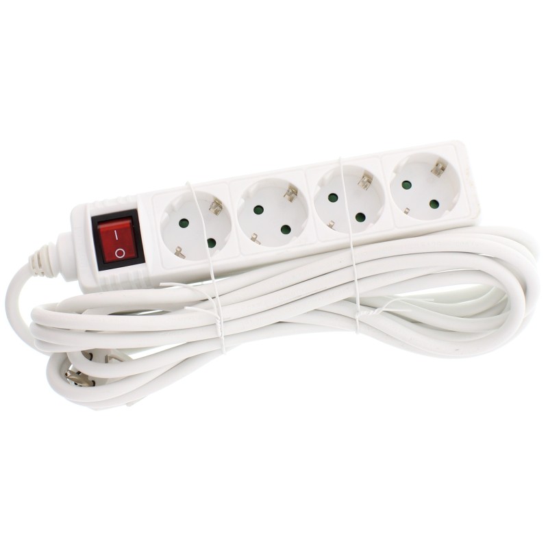 prelungitor 4 prize 5m cu intrerupator, cablu 3x1.5mmp, well