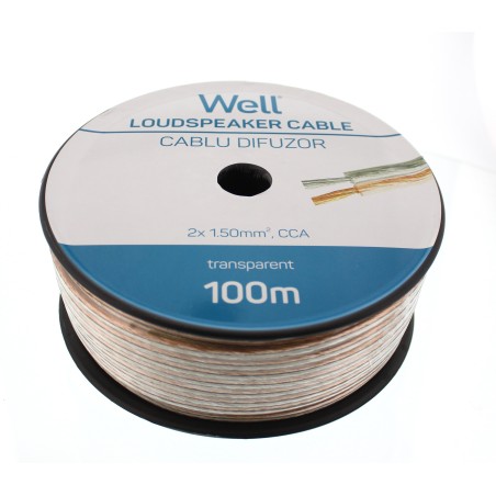 cablu difuzor transparent 2x1.50mmp, 100m, well