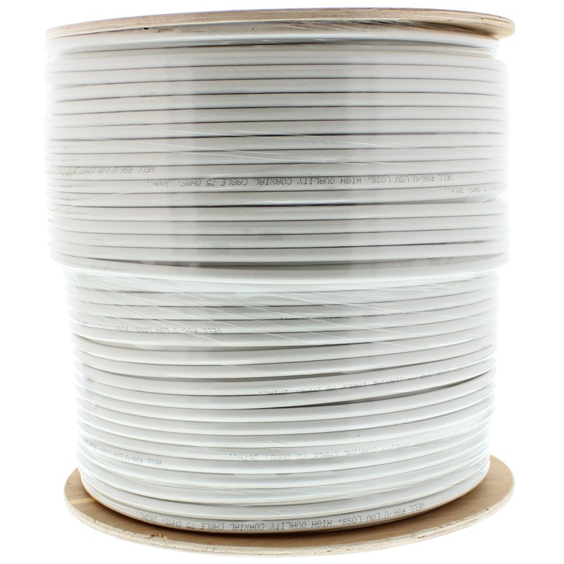 cablu coaxial rg6, 75r,fire otel cuprat,ecranat cu  folie al+al&mg 48x0.12,rola 305m, well