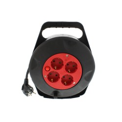 prelungitor cu derulator, cu termosiguranta, 4 prize, 10m 1.5mm ip20, well