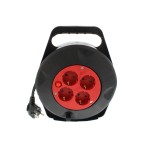 prelungitor cu derulator, cu termosiguranta, 4 prize, 10m 1.5mm ip20, well prelungitor cu derulator, cu termosiguranta, 4 prize, 10m 1.5mm ip20, well