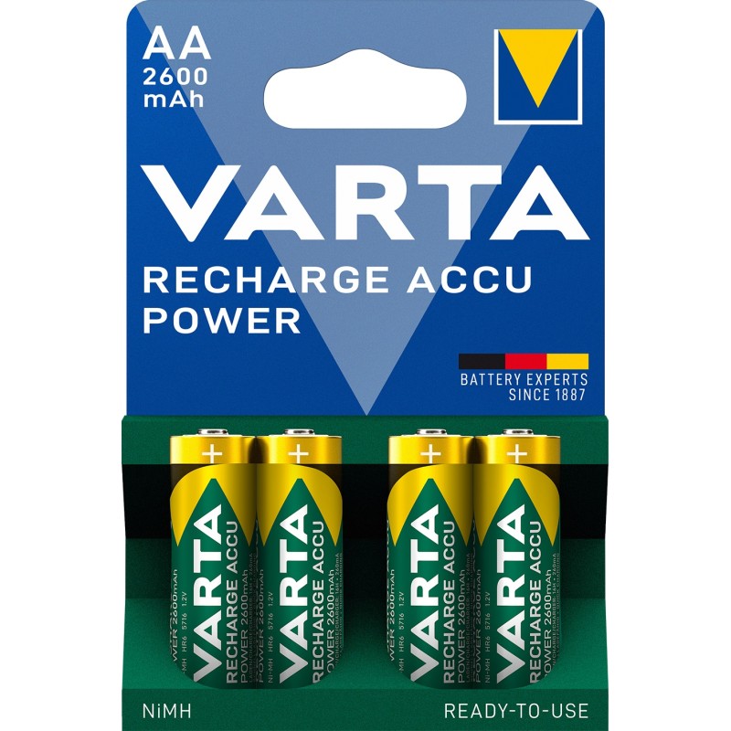acumulator r6 (aa) ready2use 2600mah, nimh, 4 buc/blister 5716 varta acumulator r6 (aa) ready2use 2600mah, nimh, 4 buc/blister 5716 varta