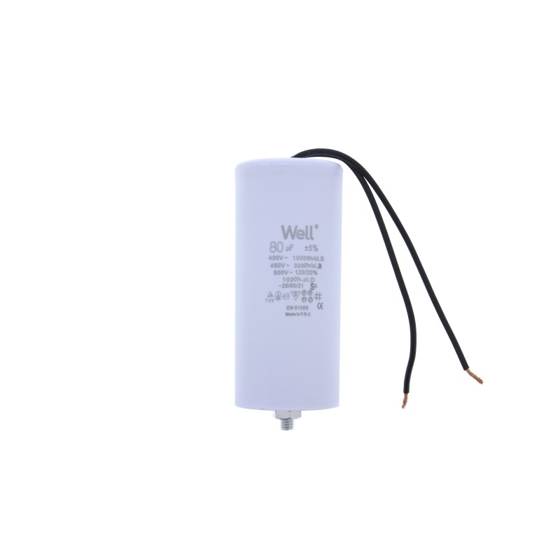 condensator pornire motor 400v 80uf cu fir, well