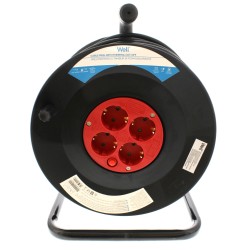 prelungitor cu derulator, cu termosiguranta, 4 prize 50m 1.5mm ip20,well