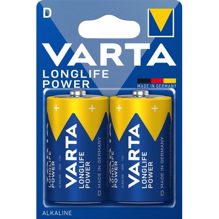 baterie alcalina r20 (d) 2 buc/blister longlife power varta